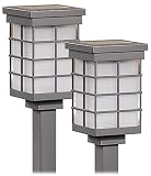Brinkmann Solar Renaissance II Modern Pagoda Solar Powered White LED Garden Accent Light (2-Light Set)
