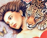 Girl Animal Leopard Jungle deco Sex Art Poster Print - 20