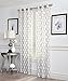 2 Piece GEO Flocked Sheer Grommet Window Curtains Panels for Bedroom, Living Room 38