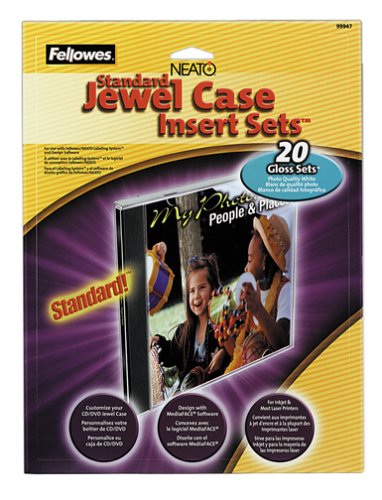 Electronics: Fellowes Neato Gloss Jewel Case Inserts  20 Pack 