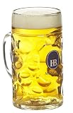 1 Liter HB Hofbrauhaus Dimpled Glass Beer Stein - Krug - Mass