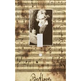 Beethoven on Music Notes Decorative Switchplate Cover