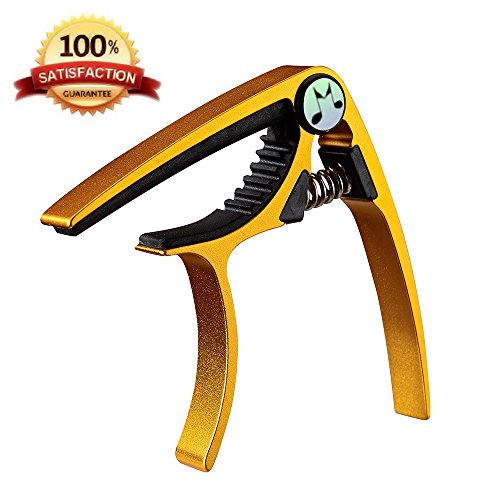 Acoustic Guitar Capo- Musicians Recommended Capo for Acoustic, Electric or Classical Guitar- Perfect for Banjo and Ukulele- Lightweight Aluminum Comparable to Jim Dunlop, Bill Russell, Kyser or Shubb- No More Fret Buzz- The Last Capo You'll Ever Buy
