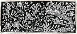 Indian Art Warli Paintings Asian Decor 18 x 39 inches