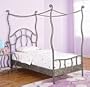 Twin Size Canopy Bed w/ Frame in Textured Pewter Finish - Parisian Collection