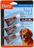 Pet Supplies : Hartz Advanced Care 3 In 1 Once-A Month Flea & Tick Drops For Dogs and Puppies 61-90 Pounds