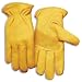 Kinco 198 Unlined Premium Grain Cowhide Leather Driver Glove, Work, Medium, Golden (Pack of 6 Pairs)