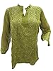 Olive Green Tunic Georgette Embroidered Sheer Kurti S
