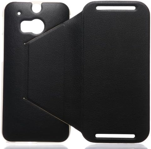 Luxury KLD Dirtproof Ultra Thin Slim Pu Leather Folio Flip Cover Hard Case Protective for HTC ONE 2, HTC ALL NEW One, HTC ONE M8 (black s)