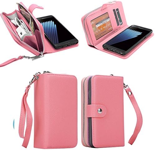 Galaxy Note 7 Case , Mingnova Galaxy Note 7 2 IN1 Detachable Back Case Leather flip Wallet Bag Pouch Case Cover for Samsung Galaxy Note 7 (Light Pink)
