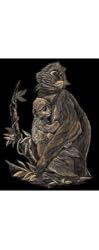 Copper Engraving Monkey & Baby
