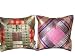 Cushion Cover-2 Red Blue Ethnic Vintage Sari Zari Borders Toss Pillow Covers