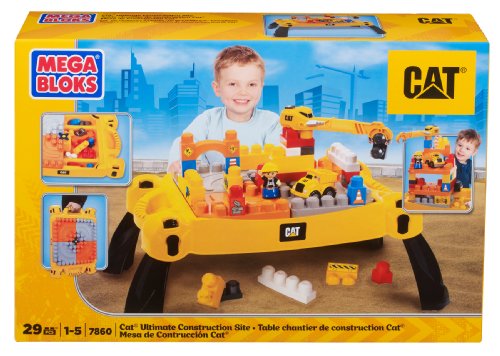 mega bloks caterpillar table construction site