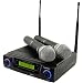 PylePro - Wireless Professional UHF Dual Channel Microphone System With 2 Microphones and Adjustable frequency - PDWM3300