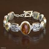 Amber and citrine bracelet, 'Tropical Elegance' 0.8 W 7.5 L