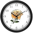 Peach Colored Rose - Flower Wall Clock by WatchBuddy Timepieces (White Frame)