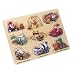 Wooden Construction 9-piece Peg Puzzle