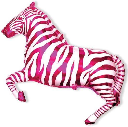 Jungle Party Zebra - Pink & White - 26" Foil Balloon -