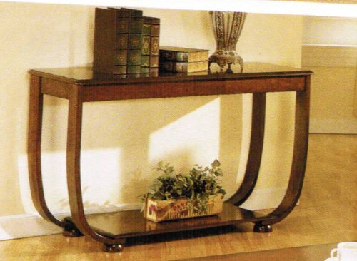 Fancy Handmade Wooden Brown Finish Console / Wall