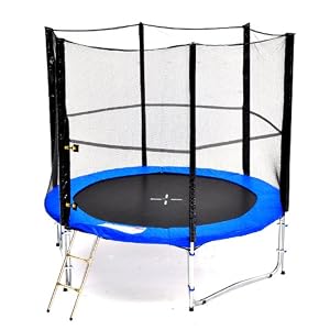 LifeStyle ProAktiv - Trampoline avec filet 245 cm - 8ft - Échelle - Bâche de Protection - Set de Ancrage - Capacite 150kg - Edition 2013