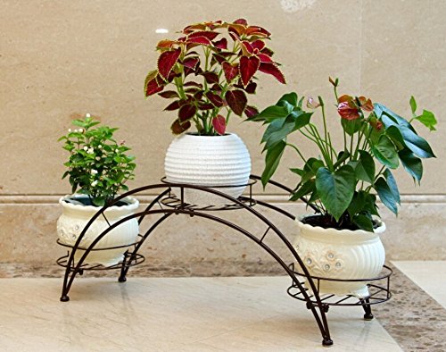 Dazone arch metal potted plant stand with 3 holders potted plant …