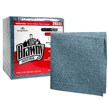 Brawny Industrial 29223 Blue Medium Duty All Purpose Airlaid Poly Pack 1/4 Fold Wiper, 13" Length x 13" Width, 50-Count Pack, Case of 8