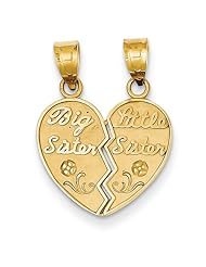 14k Yellow Gold Big Sister/Little Sister Break-apart Charm