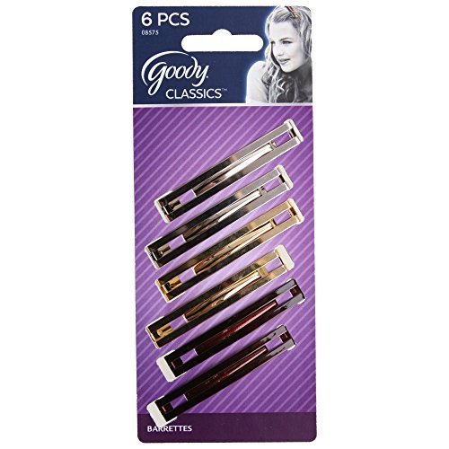 Goody Samantha Barrettes, Assorted Colors, 6 Pcs #08575