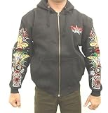 Dragonfly Roadhouse Pride Embroidered Tattoo Art Hoodie, Hooded shirt with Tattoo art sleeves