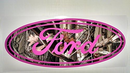 24in pink & camo Ford Oval decal-2014