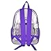 Clear Transparent School Book bag / Kids Backpack w/ Purple Color Trim