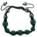 Stone Bracelet- 10MM Hematite and 10MM Tiffany Style Sparkle Coreen Beaded Bracelet With 7 Inch Adju
