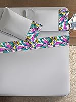 Ipersan Juego De Sábanas Disegno Piume (Gris/Multicolor)
