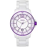 Fossil Women's CE1050 White Ceramic Analog Quartz Watch with White Dial