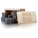 Whiskey Stones Gift Set. Best Performing Granite Drink Rocks. Great Chilling Quality Sipping Stone. Keep Your Beverage Cool For Longer With No Dilution. Perfect Gift For Any Occasion.