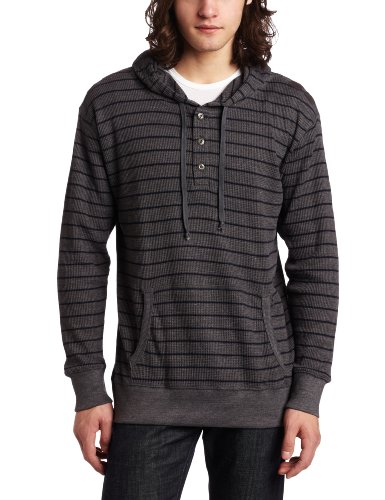 Burnside Young Mens Accost Thermal Hoody, Charcoal/Navy, Small