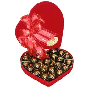 24pc Belgian Chocolate Kirsch Liquor Cherries In Velvet Heart