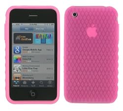 Apple iPhone 3G Pink Silicone Skin Case Cover with Screen Protector (Not Compatible wth 1st Generation iPhone)