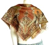 SPARKLING Square Jacquard Pashmina Paisley Shawl (SF)
