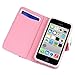 Doinshop Iphone 5c Floral Jacquard Stand Flip Leather Cover Case