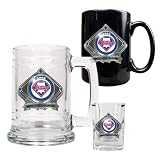 2008 World Series Champion Philadelphia Phillies 15oz Tankard, 15oz Ceramic Mug & 2oz Shot Glass Set