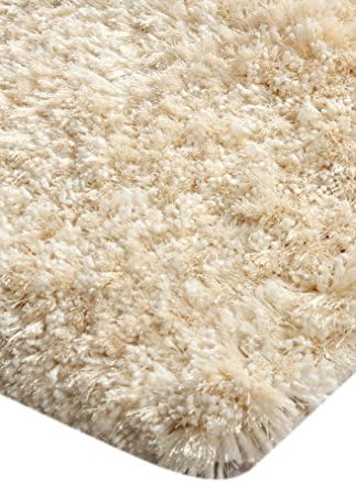 Global Accents Silky Shag Area Rugs - (4'x6') Polyester Shaggy with Lots of Textured Pattern with Royal Soft Fine Lustrous Look for Living, Indoor &amp; Dining Room Accent with Natural Cotton Warp &amp; Weft - Color Vanilla Ivory Shag Rugs - Made in India - Handloom Shaggy Carpet