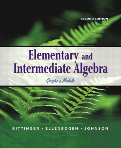 elementary and intermediate algebra graphs  models 2nd edition