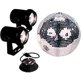 American DJ M-502L 12 Inch Mirror Ball Kit With Motor 2 Pinspots And Gels