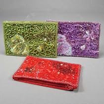 Fair Trade Handcrafted Flower Sequined Coin Purse