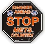 Stop Sign - MLB Baseball - New York Mets "Danger Ahead"