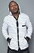 Crooks and Castles The Small Yarn Dye Stripe Cardigan in White,Sweaters for Men