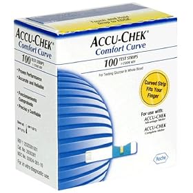 ACCU-CHEK Comfort Curve Test Strips, 100 Count Box