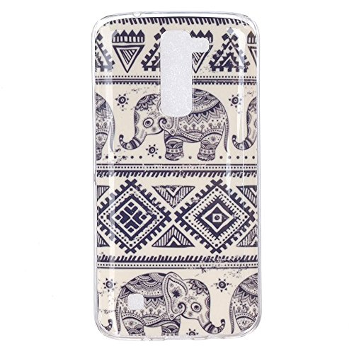 BLT® LG K7 Case, Soft TPU Cute Patttern Case for LG K7 / LG Tribute 5 with a Phone Bracket (Elephant)