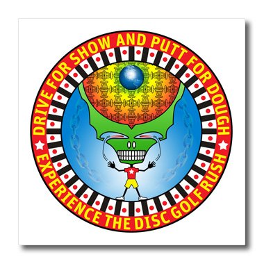 3dRose ht_19450_3 Experience The Rush Fun Frisbee Disc Golf Design of Skeleton Player Iron on Heat Transfer for White Material, 10 by 10-Inch